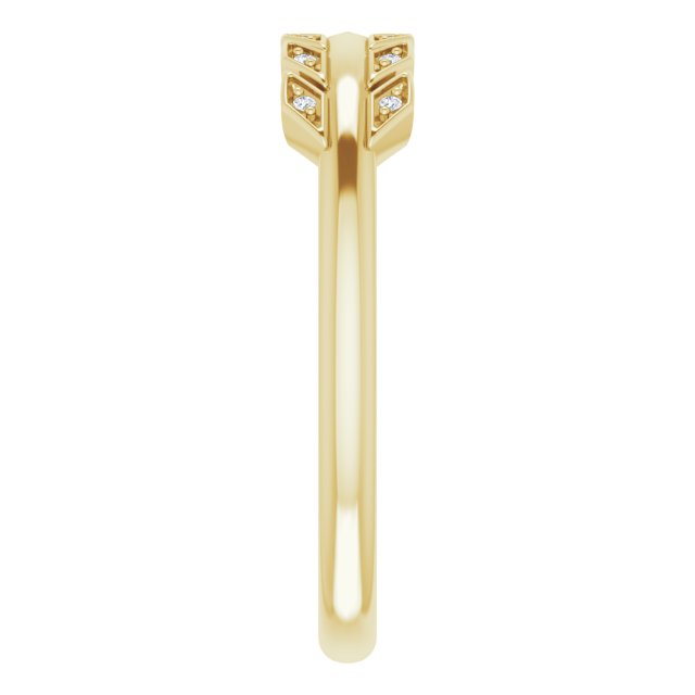 14K Gold Round Natural Diamond Accented Arrow Ring - Yellow Gold - view 4
