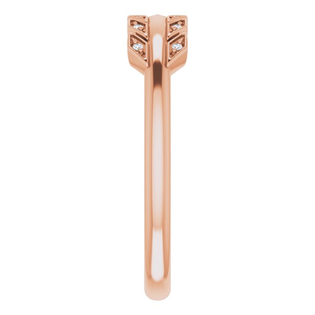 14K Gold Round Natural Diamond Accented Arrow Ring - Rose Gold - view 4