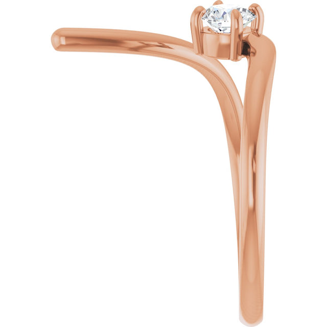 14K Gold Pear Lab-Grown Diamond Negative Space Ring - Rose Gold - view 4