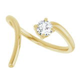 14K Gold Pear Natural Diamond Negative Space Ring - Yellow Gold - view 5
