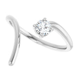 14K Gold Pear Lab-Grown Diamond Negative Space Ring - White Gold - view 5