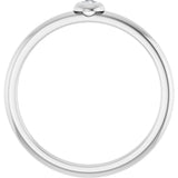 Platinum Round Natural Diamond Stackable Bezel-Set Ring - view 2