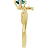 14K Gold Round Lab-Grown Alexandrite Accented Bypass Ring - Yellow Gold - view 4