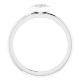 Platinum Round Natural Diamond Stackable Geometric Ring - view 2