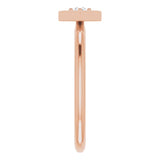 14K Gold Round Natural Diamond Stackable Geometric Ring - Rose Gold - view 4