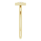 14K Gold Round Natural Diamond Stackable Geometric Ring - Yellow Gold - view 4