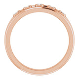 14K Gold Round Natural Diamond Negative Space Ring – 1.8mm Stones - Rose Gold - view 2