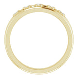 14K Gold Round Natural Diamond Negative Space Ring – 1.8mm Stones - Yellow Gold - view 2
