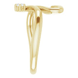 14K Gold Round Natural Diamond Accented Heart Ring - Yellow Gold - view 4