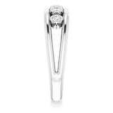 Platinum Round Natural Diamond Negative Space Ring – 1.8mm Stones - view 4