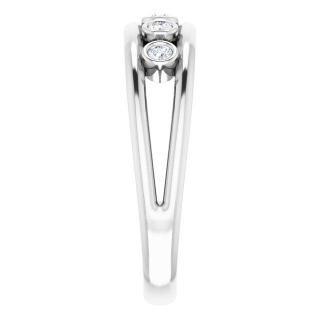 Platinum Round Natural Diamond Negative Space Ring – 1.8mm Stones - view 4