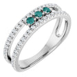 14K Gold Round Lab-Grown Alexandrite Negative Space Ring - White Gold