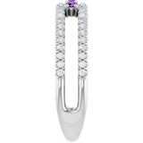 Platinum Round Natural Amethyst Negative Space Ring - view 4
