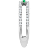 Platinum Round Natural Emerald Negative Space Ring - view 4
