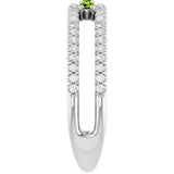 Platinum Round Natural Peridot Negative Space Ring - view 4