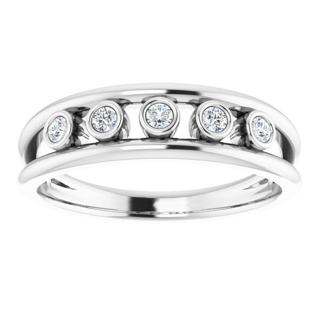 Platinum Round Natural Diamond Negative Space Ring – 1.8mm Stones - view 3