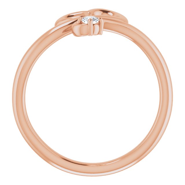 14K Gold Round Natural Diamond Accented Heart Ring - Rose Gold - view 2