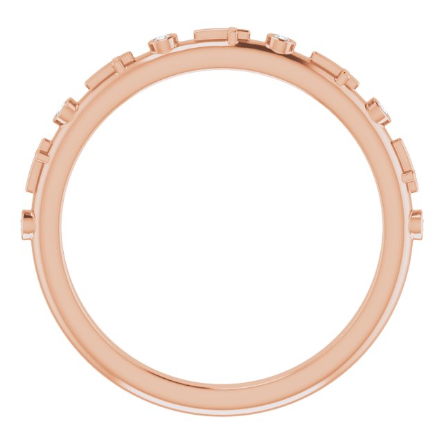 14K Gold Round Natural Diamond Bezel-Set Cross Ring - Rose Gold - view 2