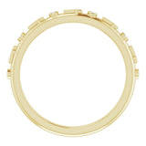 14K Gold Round Natural Diamond Bezel-Set Cross Ring - Yellow Gold - view 2