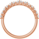 14K Gold Round Lab-Grown Diamond Accented Crown Ring - Rose Gold - view 2