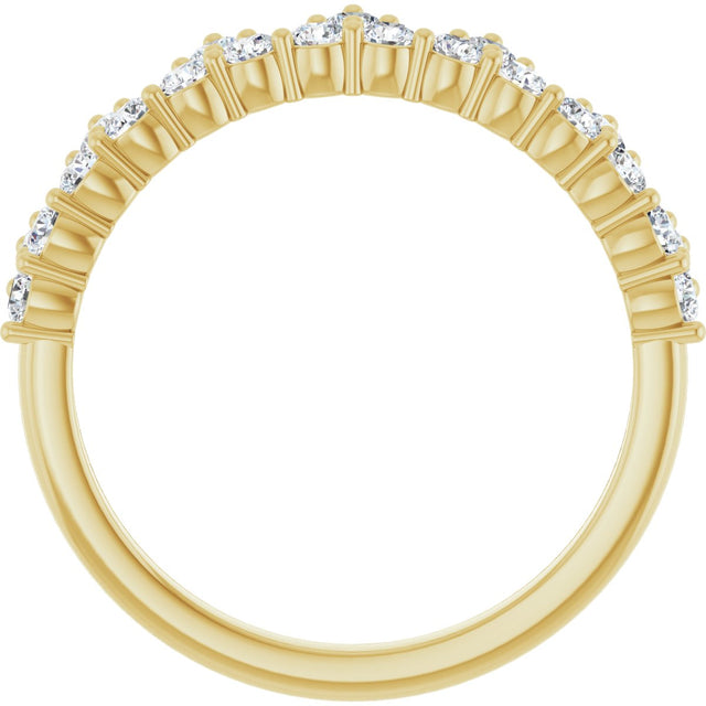 14K Gold Round Lab-Grown Diamond Accented Crown Ring - Yellow Gold - view 2