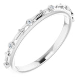 Platinum Round Natural Diamond Bezel-Set Cross Ring