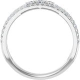 14K Gold Round Natural Diamond Negative Space Ring – 2mm Stones - White Gold - view 2