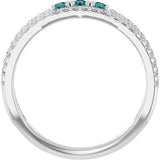 14K Gold Round Lab-Grown Alexandrite Negative Space Ring - White Gold - view 2