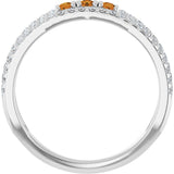 Platinum Round Natural Citrine Negative Space Ring - view 2