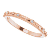 14K Gold Round Natural Diamond Bezel-Set Cross Ring - Rose Gold - view 5