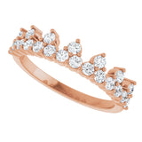 14K Gold Round Lab-Grown Diamond Accented Crown Ring - Rose Gold - view 5
