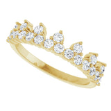 14K Gold Round Lab-Grown Diamond Accented Crown Ring - Yellow Gold - view 5