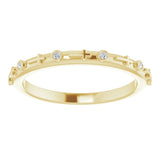 14K Gold Round Natural Diamond Bezel-Set Cross Ring - Yellow Gold - view 3