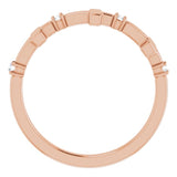 14K Gold Round Natural Diamond Accented Cross Ring – 1.5mm Stones - Rose Gold - view 2