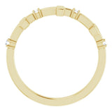 14K Gold Round Natural Diamond Accented Cross Ring – 1.5mm Stones - Yellow Gold - view 2