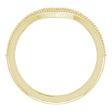 14K Gold Round Natural Diamond Accented Stackable V Ring - Yellow Gold - view 4
