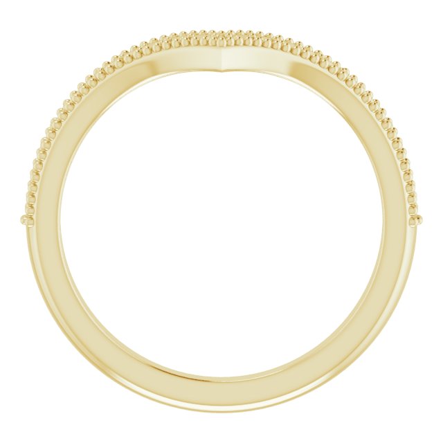 14K Gold Round Natural Diamond Accented Stackable V Ring - Yellow Gold - view 4