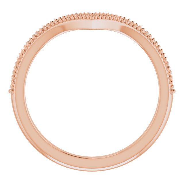 14K Gold Round Natural Diamond Accented Stackable V Ring - Rose Gold - view 4