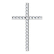 14K Gold Round Natural Diamond Cross Pendant – 31.1x21.6mm - White Gold
