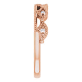 14K Gold Round Natural Diamond Crown Ring - Rose Gold - view 4