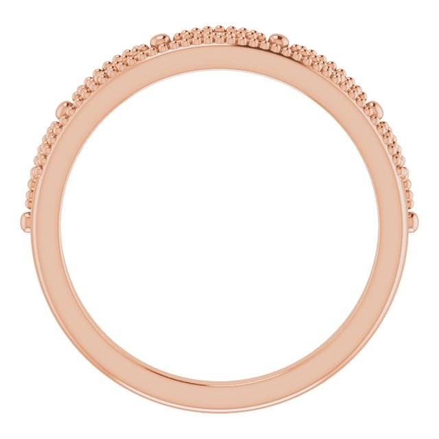 14K Gold Round Natural Diamond Crown Ring - Rose Gold - view 2