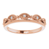 14K Gold Round Natural Diamond Crown Ring - Rose Gold - view 3