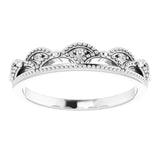 Platinum Round Natural Diamond Crown Ring - view 3