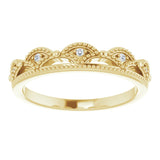 14K Gold Round Natural Diamond Crown Ring - Yellow Gold - view 3