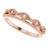14K Gold Round Natural Diamond Crown Ring - Rose Gold - view 5