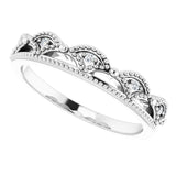 14K Gold Round Natural Diamond Crown Ring - White Gold - view 5