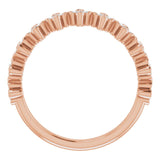 14K Gold Round Natural Diamond Stackable Clover Ring - Rose Gold - view 2