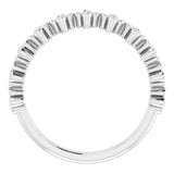 Platinum Round Natural Diamond Stackable Clover Ring - view 2