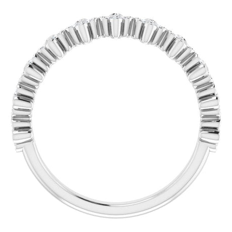 Platinum Round Natural Diamond Stackable Clover Ring - view 2
