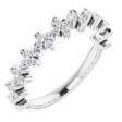 Platinum Round Natural Diamond Stackable Clover Ring